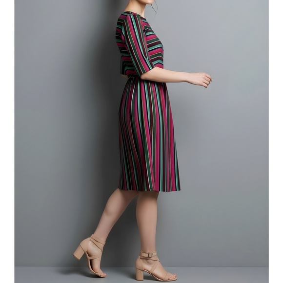 SÉZANE Leona Midi Dress, Multicolor Stripe, FR38/US6 - Picture 2 of 11